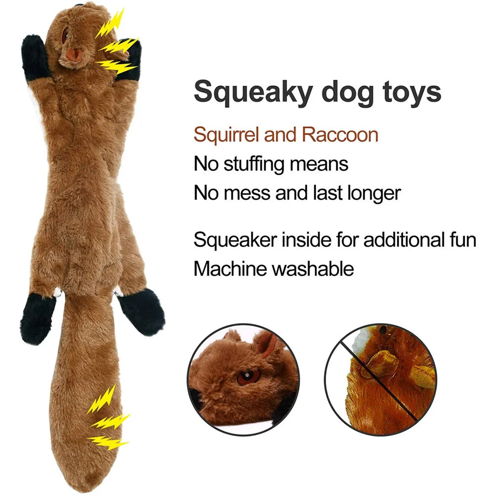 Stuffingless Plush Squeaky Dog Toy