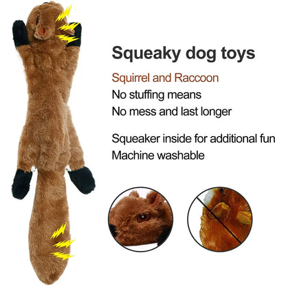 Stuffingless Plush Squeaky Dog Toy